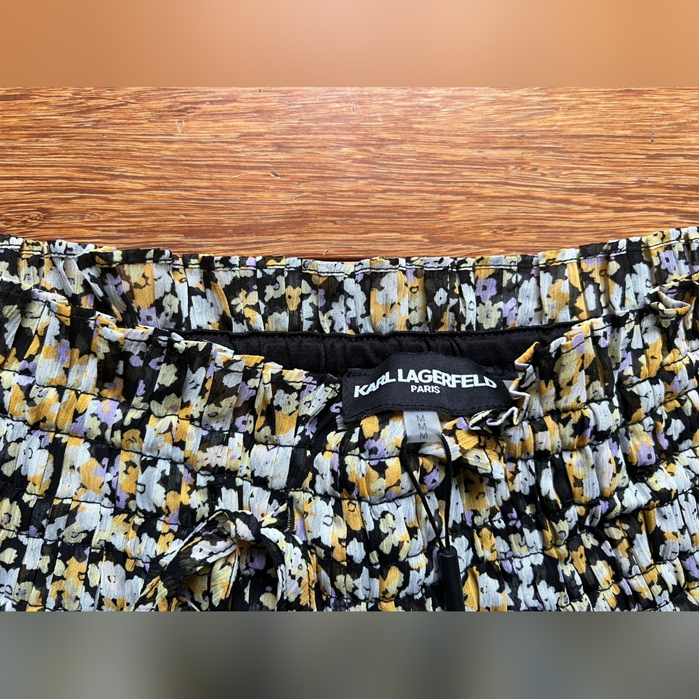 NWT Karl Lagerfeld Pleated Print Mini Skirt Size Medium - Picture 7 of 10